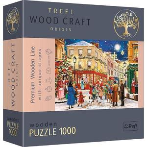 Puzzle 1000 Trefl Din Lemn Strada Pregatita de Craciun imagine