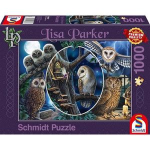 Puzzle 1000 piese - Lisa Parker - Mysterious Owls | Schmidt imagine