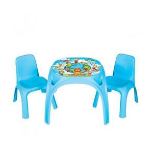 Masuta cu doua scaunele Pilsan King Study Table Bleu imagine