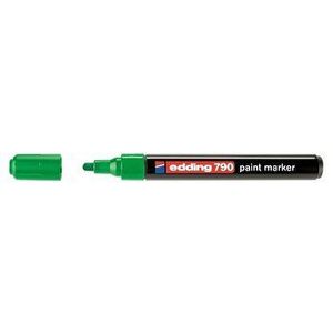 Marker permanent Edding 790, cu vopsea, corp plastic, varf rotund, 2-3 mm, verde imagine
