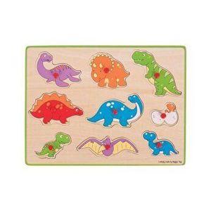 Puzzle din lemn - Dinozauri, 9 piese imagine