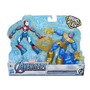 Set Avengers Bend and Flex - 2 figurine Iron Patriot vs Thanos imagine