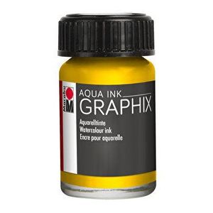 Cerneala acuarelabila Graphix Ink Marabu, 15 ml, Galben Citron imagine