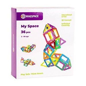 Set de constructie magnetic Magspace My Space, 36 piese imagine