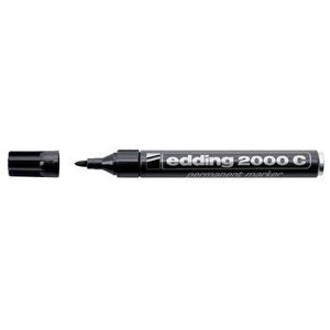 Marker permanent Edding 2000C, corp metalic, varf rotund, 1.5-3 mm, negru imagine