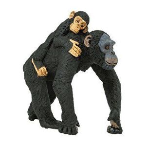 Figurina Safari - Cimpanzeu cu pui imagine
