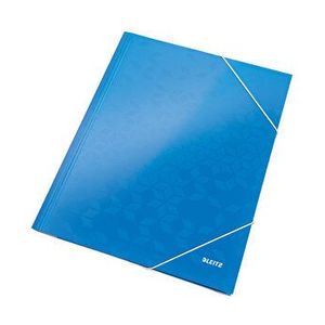 Mapa cu elastic Leitz WOW, carton laminat, A4, 250 coli, albastru imagine