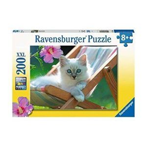 Puzzle Ravensburger - Pisicuta alba, 200 piese imagine