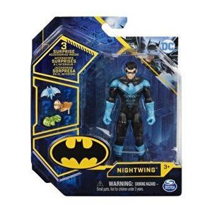 Figurina Batman, Nightwing cu costum Tech si articulata, cu 3 accesorii surpriza, 10 cm imagine