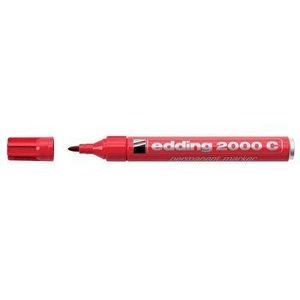 Marker permanent Edding 2000C, corp metalic, varf rotund, 1.5-3 mm, rosu imagine