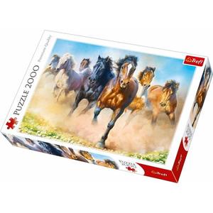 Puzzle 2000 piese - Herghelie de cai galopand | Trefl imagine