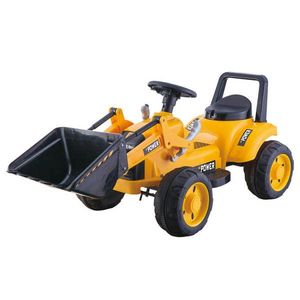 Tractor electric cu cupa pentru copii TR1605 galben imagine