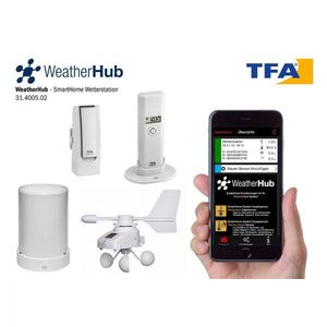 Sistem meteo SmartHome cu masurare temperatura data logger cu comunicare cu smartphone WEATHERHUB TFA imagine