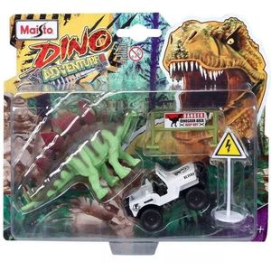 Set masinuta si figurina dinozaur Maisto, Dino Adventure, Alb imagine