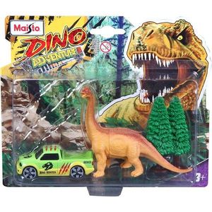 Set masinuta si figurina dinozaur Maisto, Dino Adventure, Verde imagine