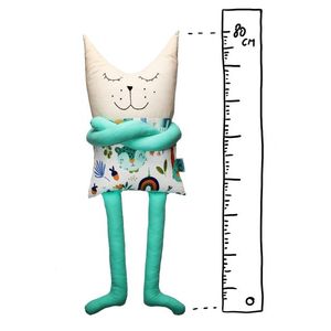 Papusa perna hand made pentru copii Pisica Mariuca 80 cm imagine