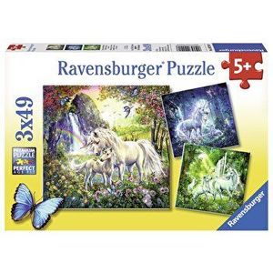 Puzzle Unicorni, 3 x 49 piese imagine