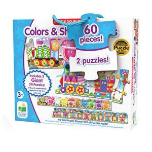 Set 2 puzzle-uri - Trenul urias cu forme si culori, 60 piese imagine