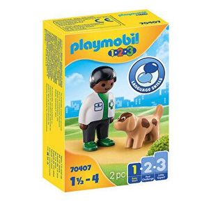 Playmobil 1.2.3, Veterinar cu catel imagine