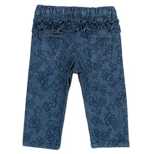 Pantalon lung copii Chicco, denim elastic, bleumarin cu model, 24971 imagine
