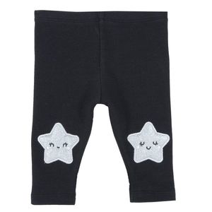 Pantalon lung copii, colant, negru cu model, 25704 imagine