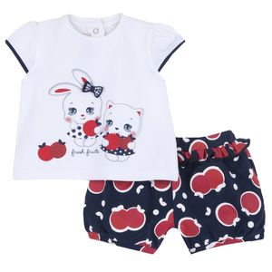 Costum copii Chicco, tricou si pantaloni, alb 2, 75577-64MFCO imagine