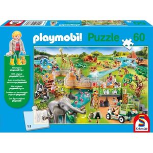 Puzzle 60 piese - Playmobil - Gradina Zoologica | Schmidt imagine