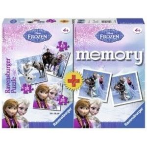 Puzzle si joc memory frozen 3 buc in cutie 253649 piese imagine