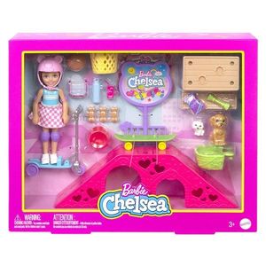 Set de joaca, papusa pe skateboard cu accesorii, Barbie, Chelsea imagine