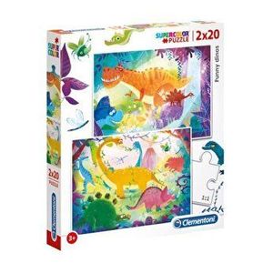 Puzzle Funny Dinos, 2 x 20 piese imagine