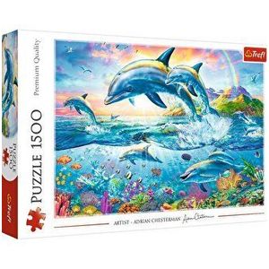 Puzzle Trefl - Familia de delfini, 1500 piese imagine