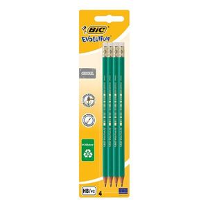 Set 4 creioane cu radiera Grafit Eco Evolution Bic, HB 2 imagine