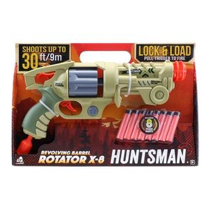 Pistol Rotator X-8 cu 8 gloante din burete, Huntsman, Lanard Toys imagine