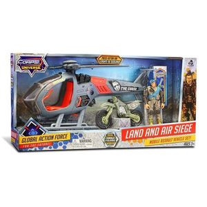 Set elicopter, motocicleta si figurina, The Corps Universe, Lanard Toys imagine