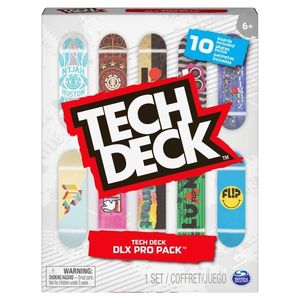 Set 10 mini placi skateboard, Tech Deck, DLX Pro Pack, 20131972 imagine
