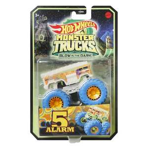 Masinuta Monster Trucks, Hot Wheels, Glow in the Dark, 1: 64, 5 Alarm, HCB53 imagine
