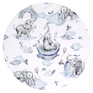 Perna bebelusi Ursulet Qmini multifunctionala 30x23 cm Elephants on Rainbow Blue imagine