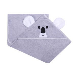 Prosop de baie cu gluga cu urechi din bumbac 80x80 cm Grey Koala imagine