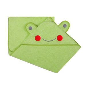 Prosop de baie cu gluga cu urechi din bumbac 80x80 cm Green Frog imagine