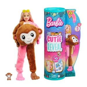 Papusa Barbie, Seria Jungle, Cutie Reveal, Monkey, 10 surprize, HKR01 imagine