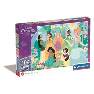 Puzzle cu sclipici Clementoni Disney Princess, 104 piese imagine