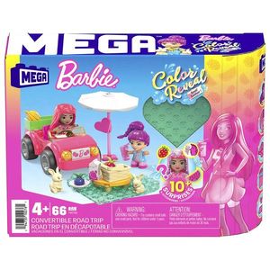 Set de joaca cu mini papusi surpriza, Mega Bloks, Barbie Color Reveal, Road Trip, HKF90 imagine
