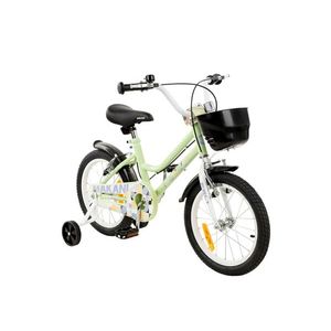 Bicicleta 16 inch cu roti ajutatoare si cosulet frontal Makani Pali Green imagine