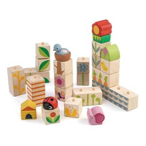 Set cuburi cu ilustratii - Gradina, 24 piese | Tender Leaf Toys imagine