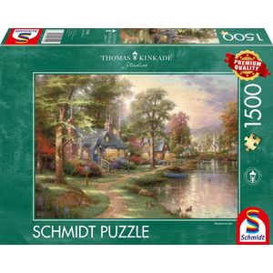 Puzzle 1500 piese - Thomas Kinkade - Hometown Lake | Schmidt imagine