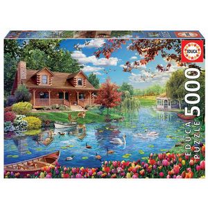Puzzle 5000 piese - Casa de pe lac | Educa imagine
