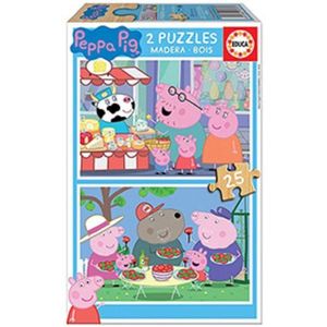 Puzzle 2x25 piese - Peppa Pig | Educa imagine