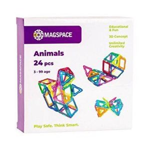 Set de constructie magnetic Magspace Animals, 24 piese imagine