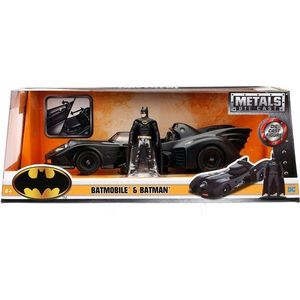 Set masina si figurina din metal, Jada, Batman si Batmobile 1989, 1: 24 imagine