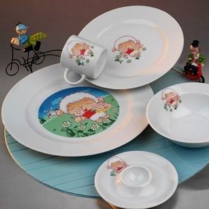 Set de masa pentru copii Kutahya Porselen, CRN05MT9016268, 5 piese, portelan, multicolor imagine